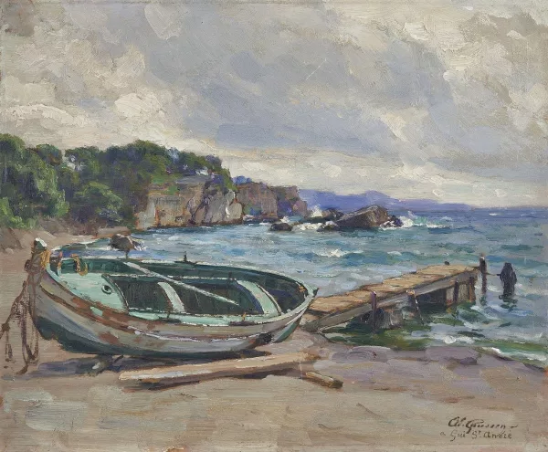 Adolphe Gaussen — Barque sur le rivage