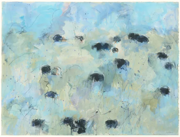 Theodore Waddell — Landschaft mit abstrakten Tierfiguren