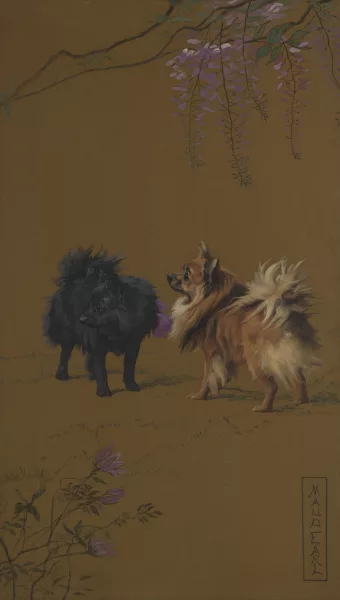 Maud Earl — Deux spitz nains",