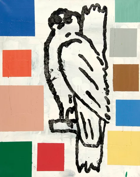 Donald Baechler — Abstract Painting with Bird 9, 1993-94