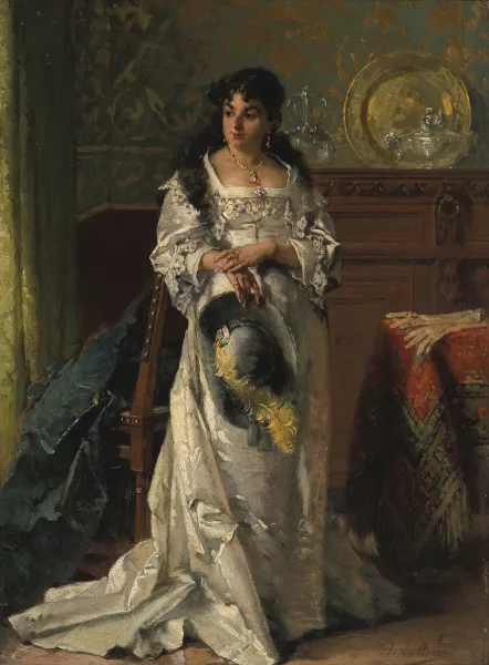 Jean De la Hoese — Elegante Dame in einem Interieur