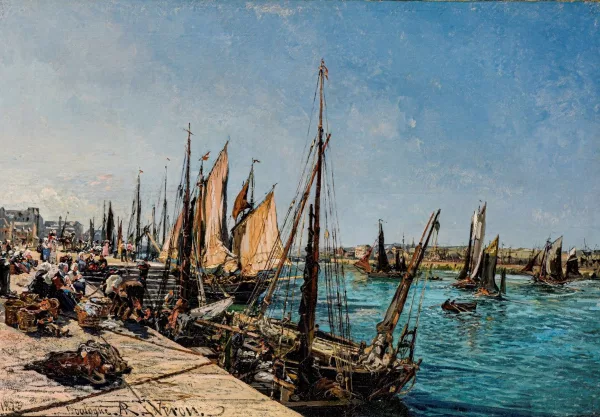 Alexandre René Veron — Le port de Boulogne,