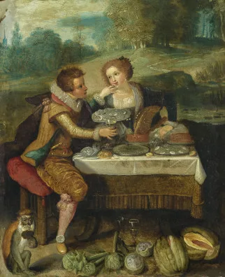 Frans Francken the Younger — Allegorie des Geschmacks- und des Tastsinns
