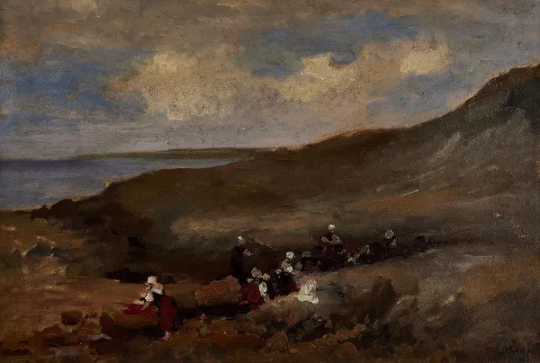 Eugène Isabey — Attribué à Eugène Isabey — Les lavandières