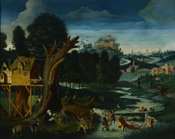 Jérôme Bosch — Dans le goût de Jérôme Bosch — Personnages grotesques dans un paysage