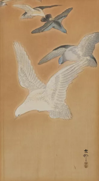 Koson Ohara — Six pigeons