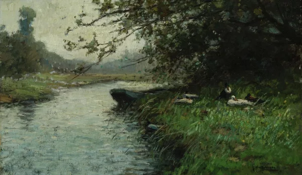 Heinrich Gogarten — Canards au bord de la rivière