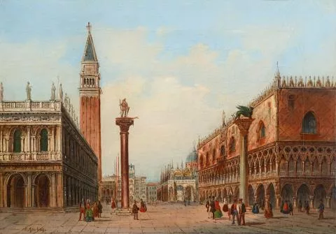 Carlo Grubacs — Ansicht der Piazzetta San Marco