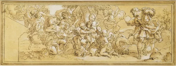 Francesco Solimena — Attribué à Francesco Solimena — La fuite en Egypte