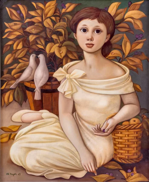 Philippe Henri Noyer — Jeune fille aux colombes