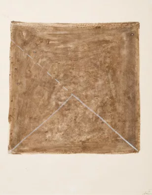 Antoni Tàpies — Cuadrado, Triángulo y Puntos, 1975