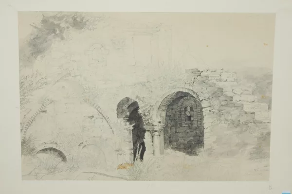 Albert Emil Kirchner — Maçonnerie envahie par la végétation d'une église en ruine