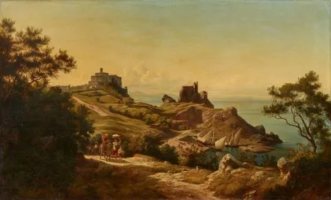 Carl Robert Kummer — Landschaft mit Blick auf das Schloss von Duino bei Triest