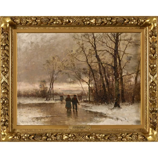 Johann Jungblut — Bauern auf vereistem Fluss.