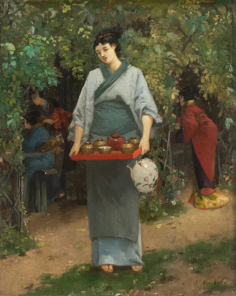 Louis-Robert Carrier-Belleuse — Attribué à Carrier-Belleuse, Louis-Robert — zugeschrieben Asiatin bei der Teezeremonie