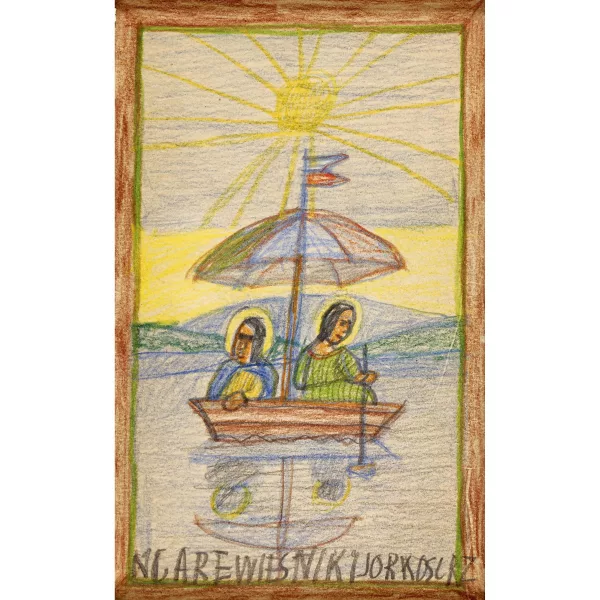 Nikifor Krynicki — Zwei Heilige im Ruderboot.