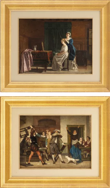 Ferdinando Buonamici — Attribué à Ferdinando BUONAMICI (1820–1892), deux huiles sur bois