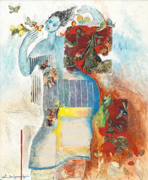 Yoël Benharrouche — Femme bleue aux papillons