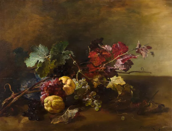 Ludwig Adam Kunz — Stilleben mit Trauben und Quitten