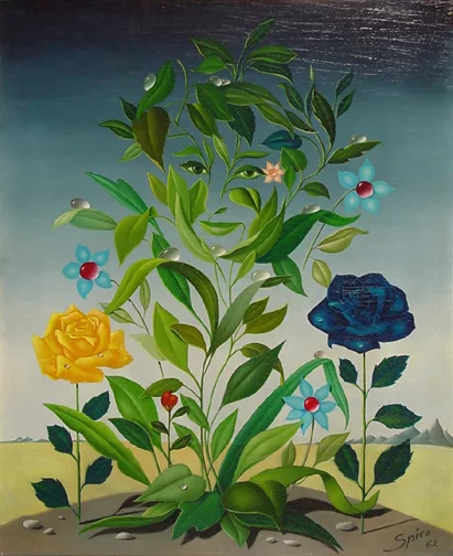 Georges Spiro — Visage fleurs, 1962
