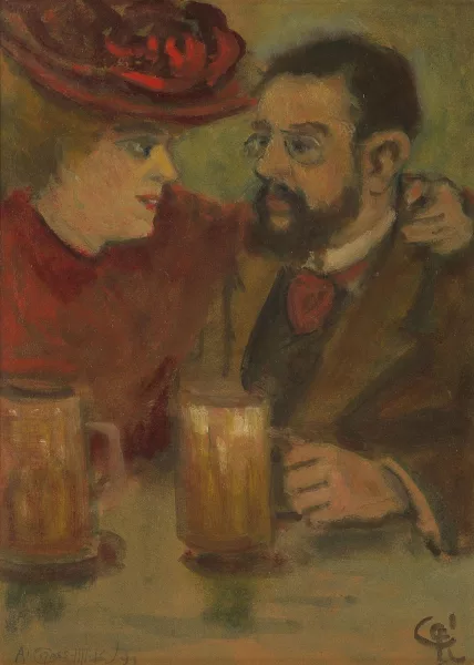 Augustin Grass-Mick — Toulouse-Lautrec at the café