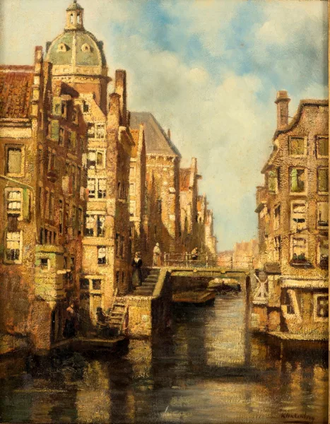 Karel Klinkenberg — Vue des canaux d'Amsterdam