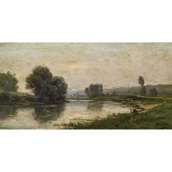 Charles-François Daubigny — Attribuito a Charles François Daubigny — Paesaggio fluviale