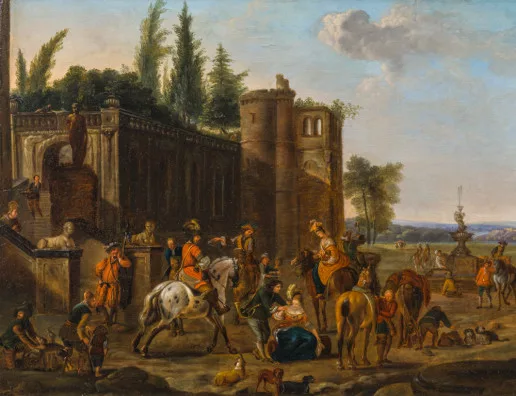 Carel van Falens — Gruppo di cavalieri a riposo