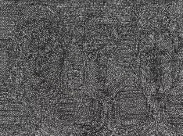 Gérard Sendrey — Trois visages de face, 1999