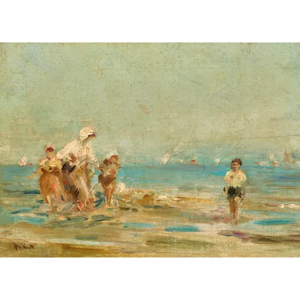 Francesco Paolo Michetti — La famille au bord de la mer.