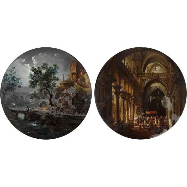 Giovanni Migliara — Due miniature con scene di processione