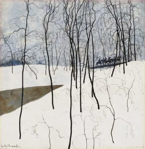 Léon Spilliaert — Les Cavaliers dans la neige