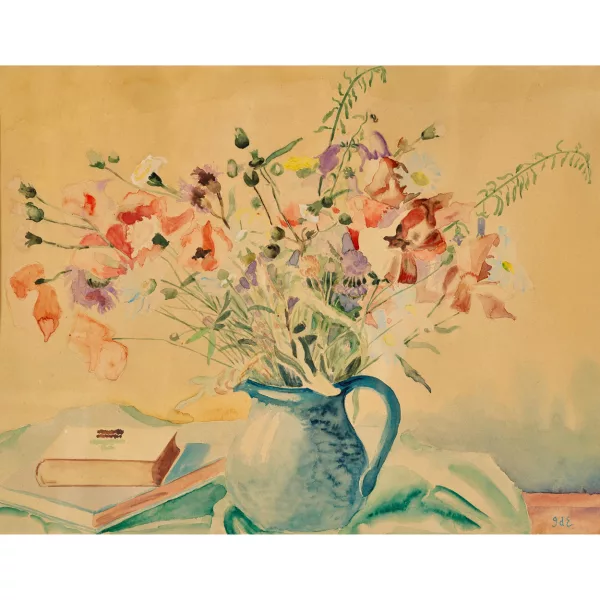 Georges d'Espagnat — Stillleben mit Wiesenblumen in Henkelkrug.