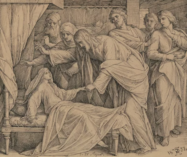 Julius Schnorr von Carolsfeld — Jesus weckt die Tochter des Jaïrus von den Toten auf