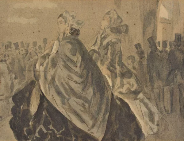 Constantin Guys — Attribué à Constantin Guys — Lavis d'encre