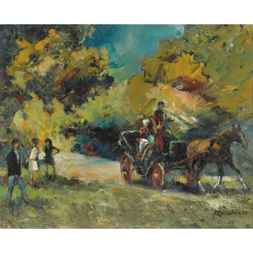 Adolfo Carducci — Calèche dans un parc