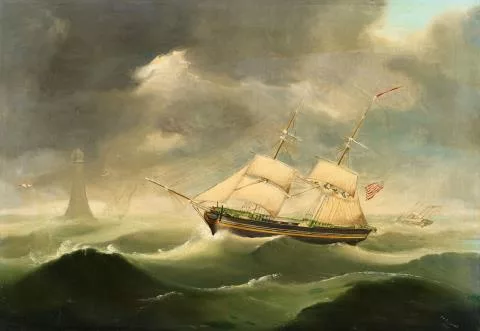 Karl Justus Harmen Fedeler — Segelschiff "Georg Delius" auf dem Meer
