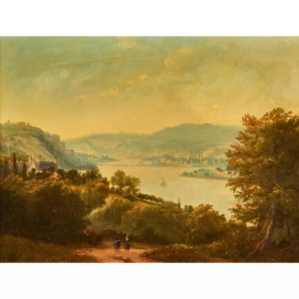 Christian August Lorentzen — Vaste paysage fluvial.