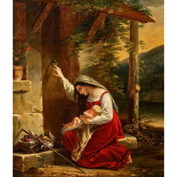 Martin Drolling — Woman holding a small child.