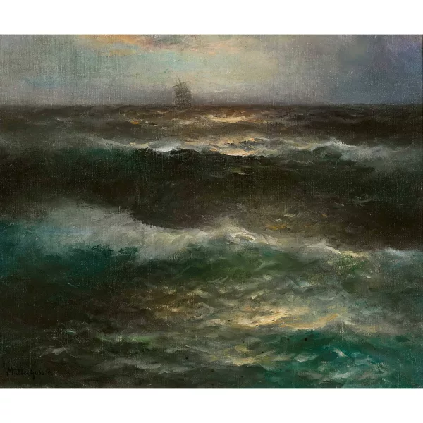 Franz Müller-Gossen — Voilier sur une mer déchaînée