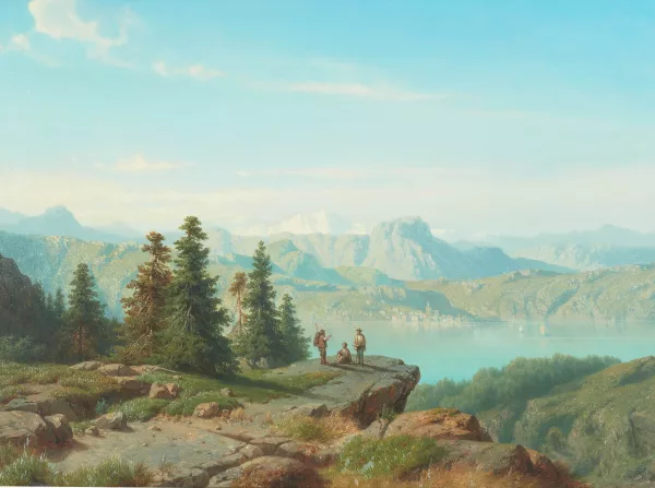 Cornelis Lieste — Blick auf einen See in Berglandschaft