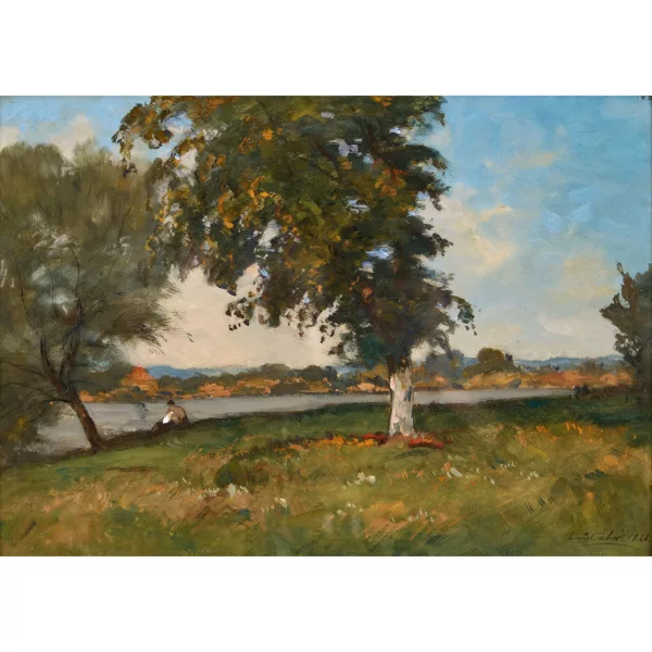 Louis-Alexandre Cabié — Paysage fluvial.
