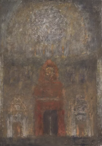 Zoran Mušič — Intérieur de cathédrale, 1985