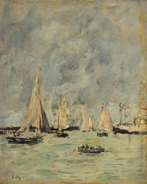 Eugène Boudin — "Trouville. Les jetées marée haute"