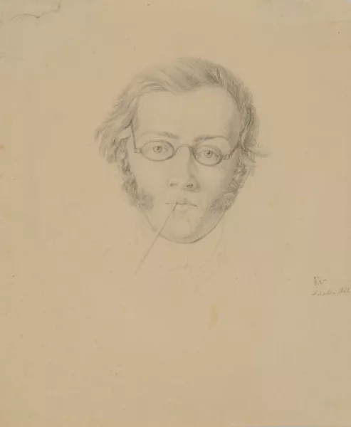 Ferdinand Waldmüller — Kopf des Geigers und Komponisten Franz Schubert, 1821