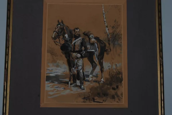 Jerzy Kossak — Husar mit seinem Pferd