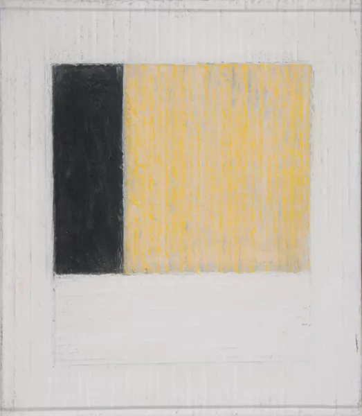 Peter Royen — 2 Gemälde: Weisse Felder, 1987; Felder mit Gelb und Schwarz, 1992