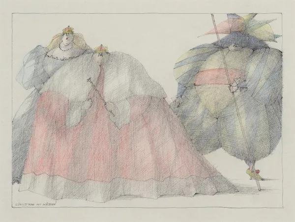 Paul Flora — Couple royal avec un garde
