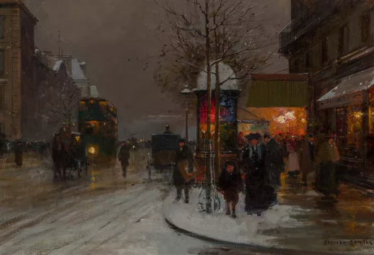 Édouard Cortès — Soir de neige, boulevard Magenta