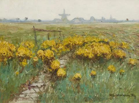 Helmuth Liesegang — Dörfliche Landschaft mit Windmühle